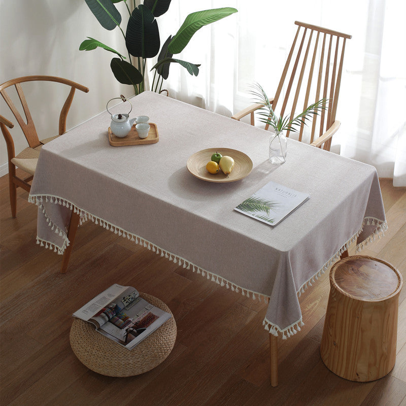 Elegante Fransenrand Tischdecke