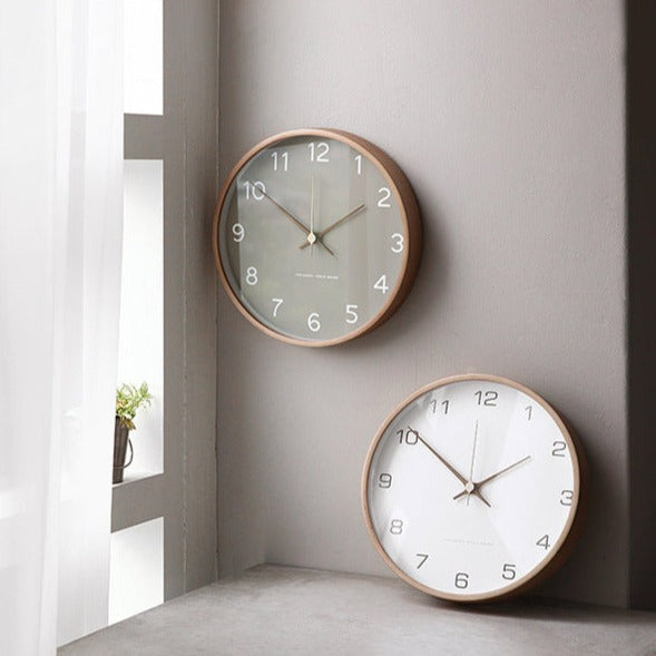 Minimalistische Wanduhr aus Holz – Geräuschlose analoge Uhr aus Massivholz für Wohn- und Schlafzimmer