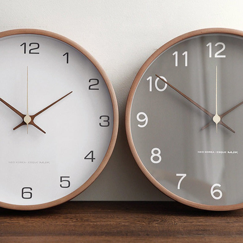 Minimalistische Wanduhr aus Holz – Geräuschlose analoge Uhr aus Massivholz für Wohn- und Schlafzimmer