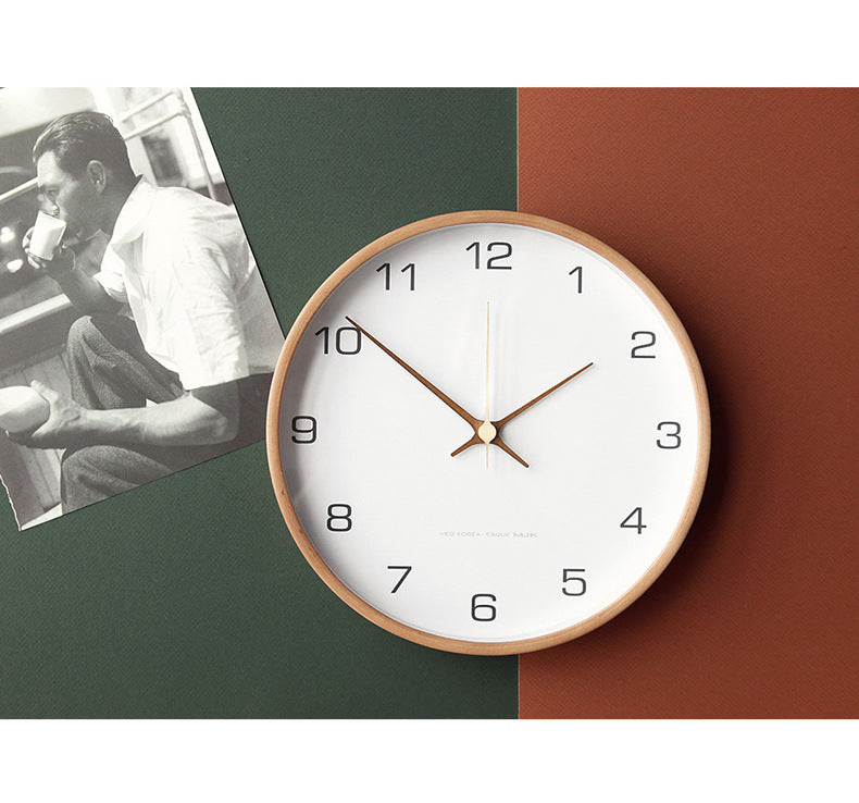 Minimalistische Wanduhr aus Holz – Geräuschlose analoge Uhr aus Massivholz für Wohn- und Schlafzimmer