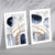 Set aus 2 Kunstdrucken mit abstrakten Formen in Blau und Gold