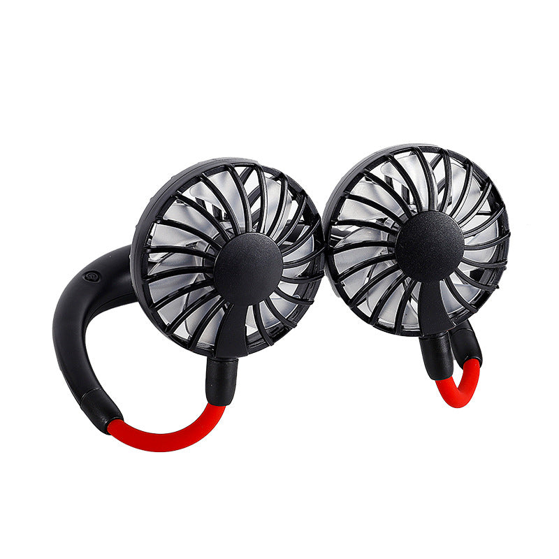 Unisex nan tragbarer Nackenventilator mit doppelten flexiblen Lüftern und wiederaufladbarem Akku Brehn