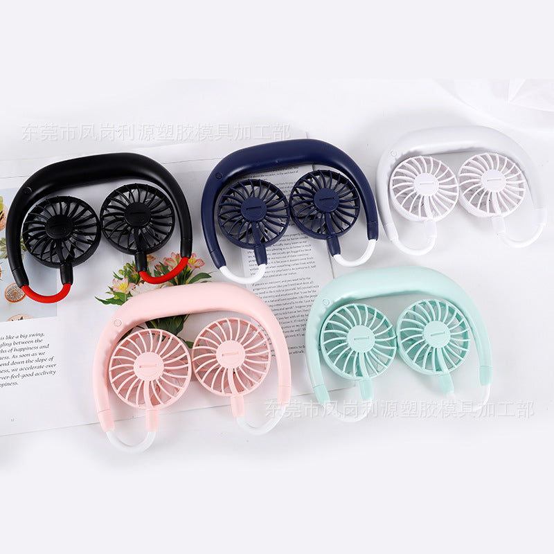 Unisex nan tragbarer Nackenventilator mit doppelten flexiblen Lüftern und wiederaufladbarem Akku Brehn