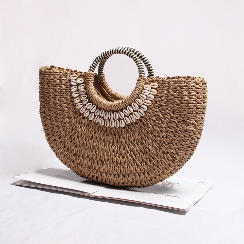 Elegante Korbtasche mit Muscheldekor Brehn