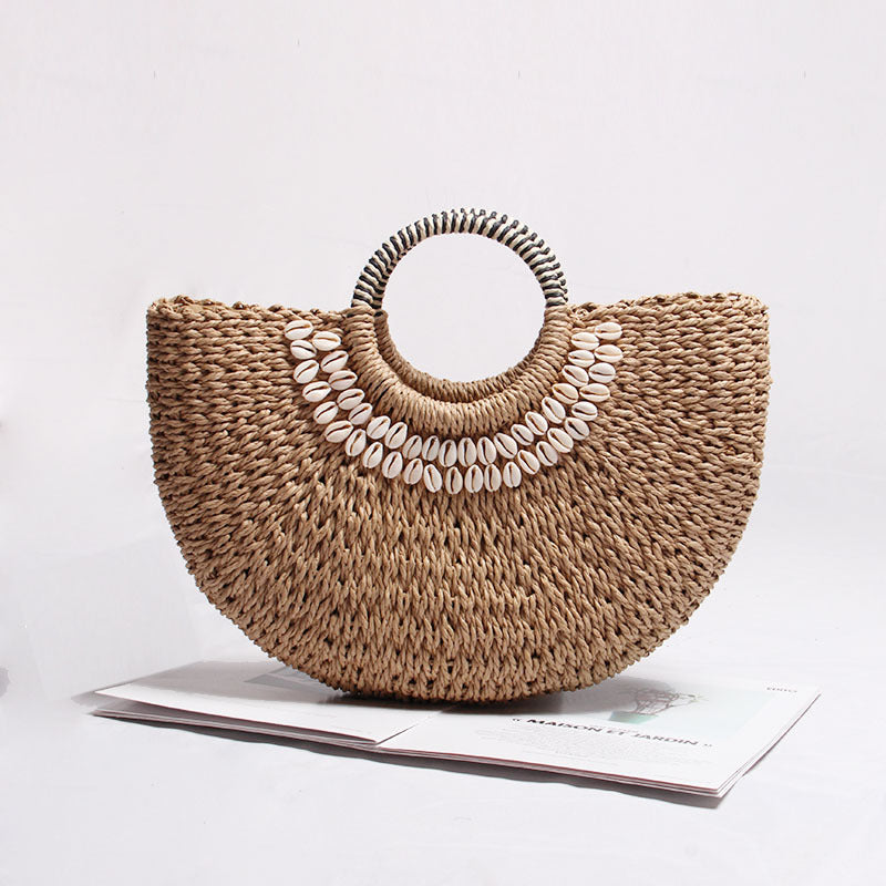 Elegante Korbtasche mit Muscheldekor Brehn