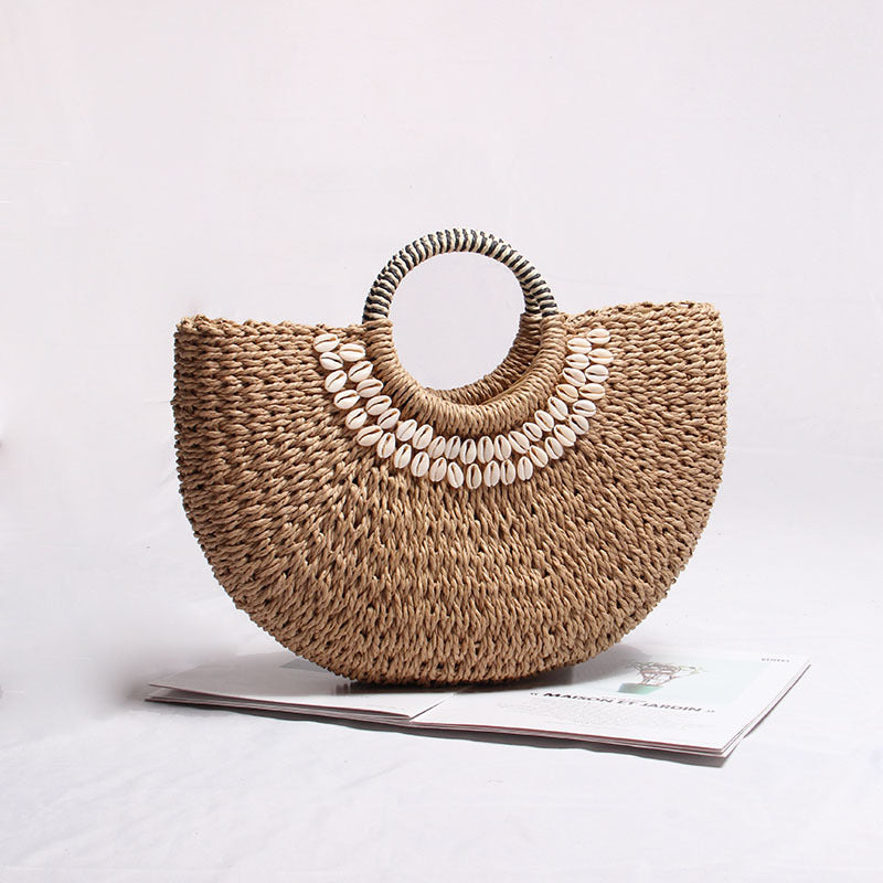 Elegante Korbtasche mit Muscheldekor Brehn