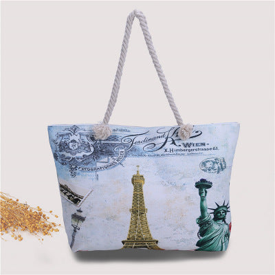 Große Strandtasche mit Nostalgischem Paris-Motiv Brehn