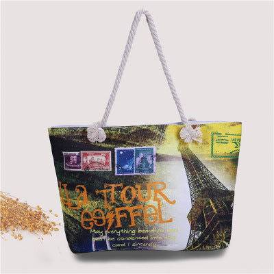 Große Strandtasche mit Nostalgischem Paris-Motiv Brehn