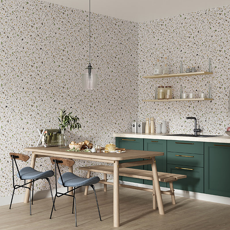 Brehn | Pastel gekleurde terrazzo look behang waterproof industrieel slaapkamer wandbedekking