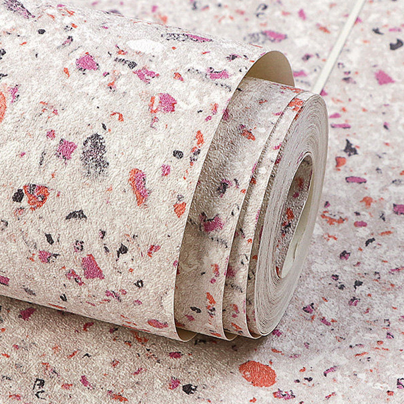 Brehn | Pastel gekleurde terrazzo look behang waterproof industrieel slaapkamer wandbedekking