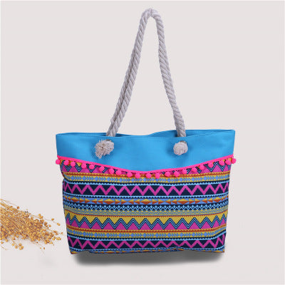 Große Strandtasche mit Gehäkeltem Verzierungen Brehn