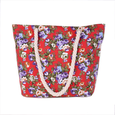 Strandtasche mit Robusten Seilgriffen und Floralen Details Brehn