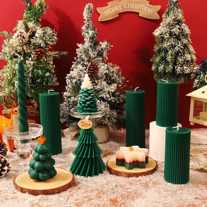 Handgeferti Duftkerze Weihnachtsbaum-Design