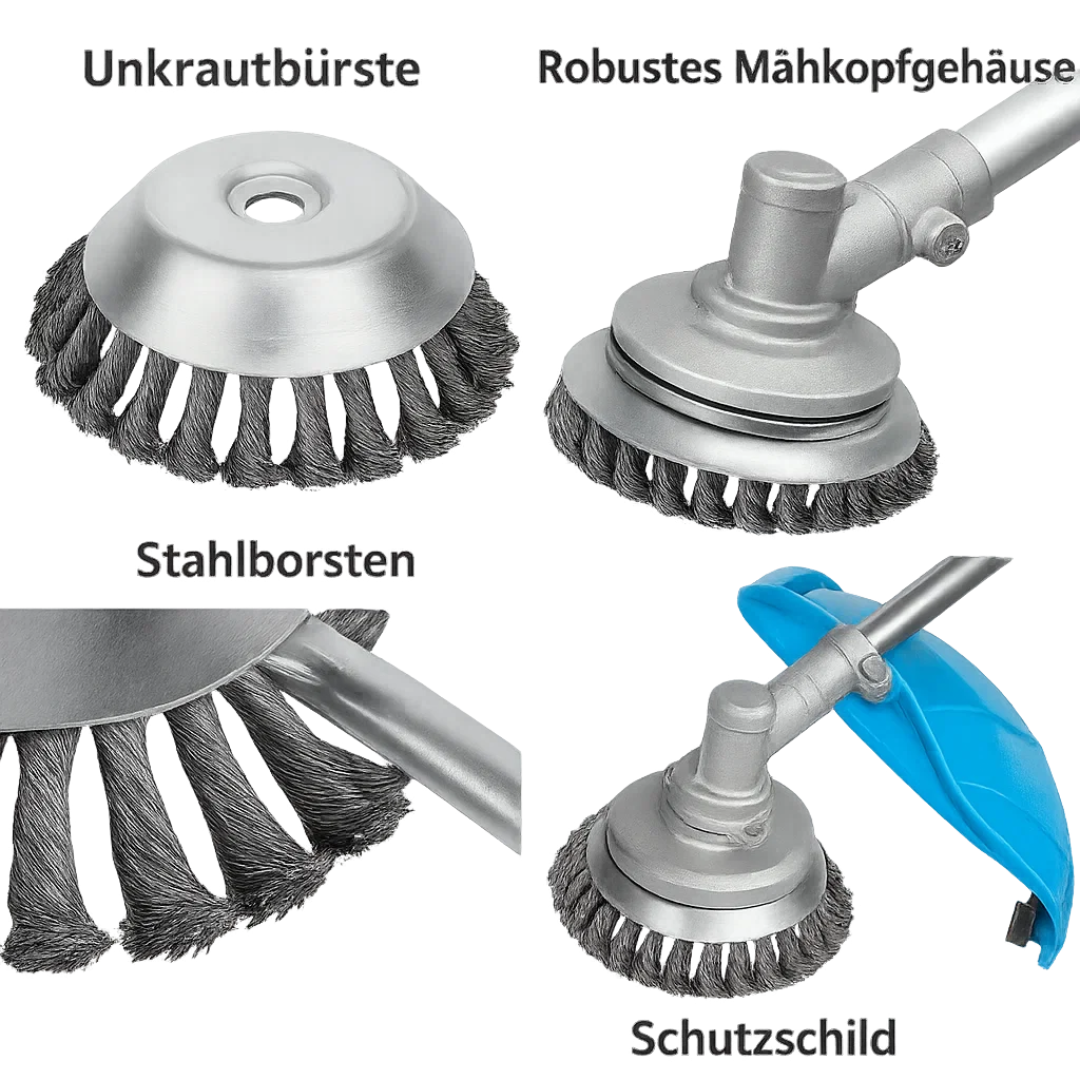 GrassCut TurboHead – Universelle 6-Klingen Unkrautbürste für Trimmer | Brehn