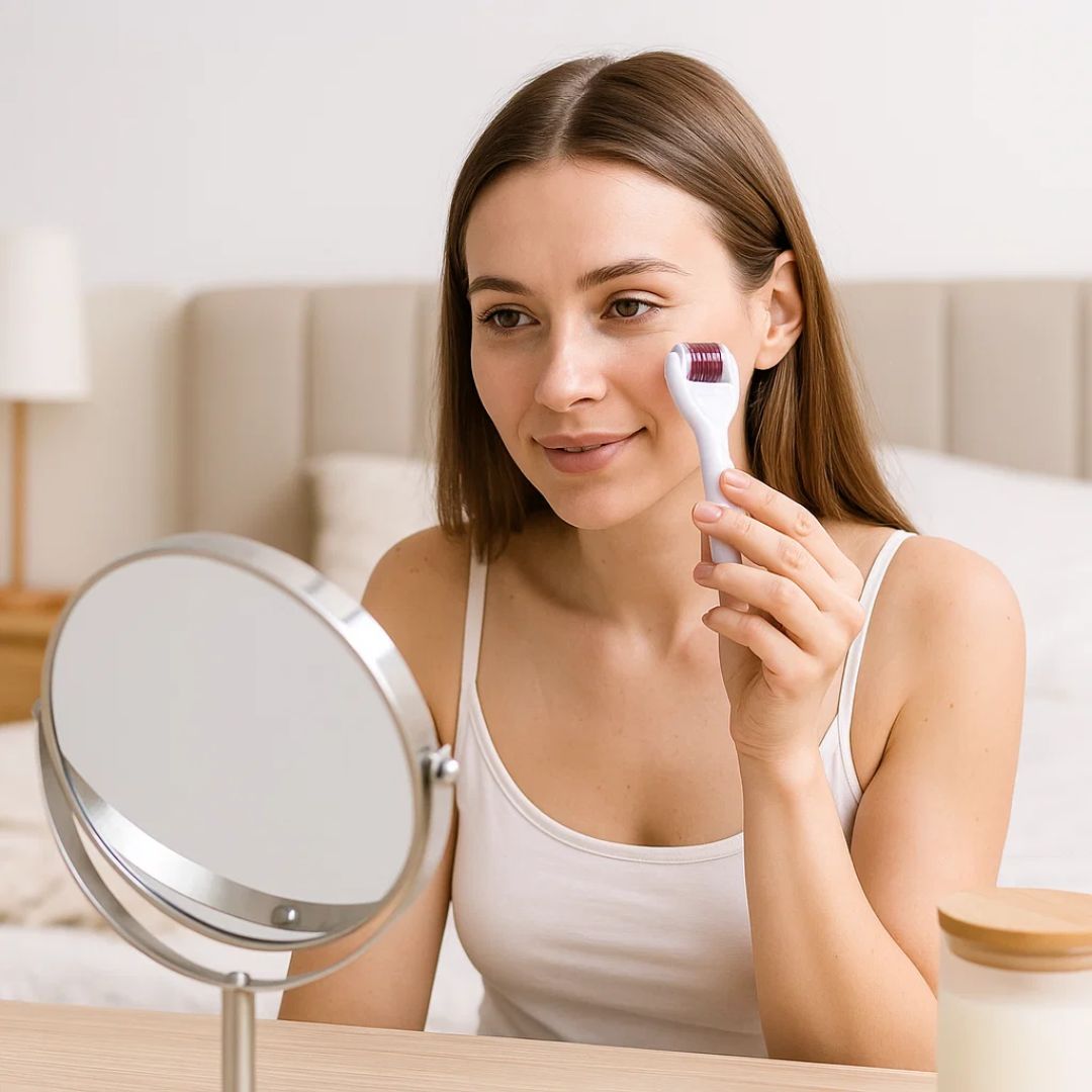 DermaGlow Mikronadel Derma Roller Set – Anti-Aging – Titan Nadeln – Hauspflege für Frauen Brehn