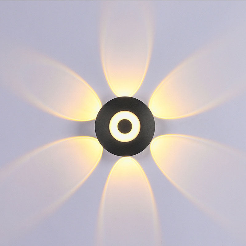 Zeitgenössische skandinavische Aluminium runde Shade LED Wandleuchte Lampe für Außenpatio | Brehn