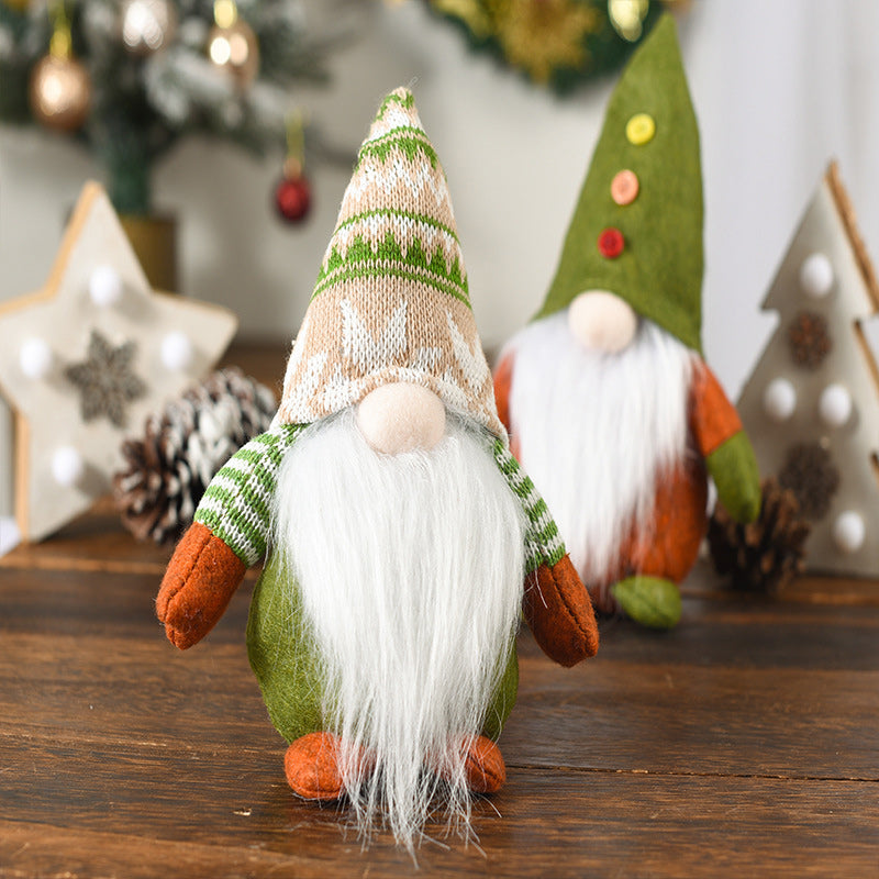 Brehn | Weihnachtsgrüne gesichtslose alte Mann-Elfenfigur
