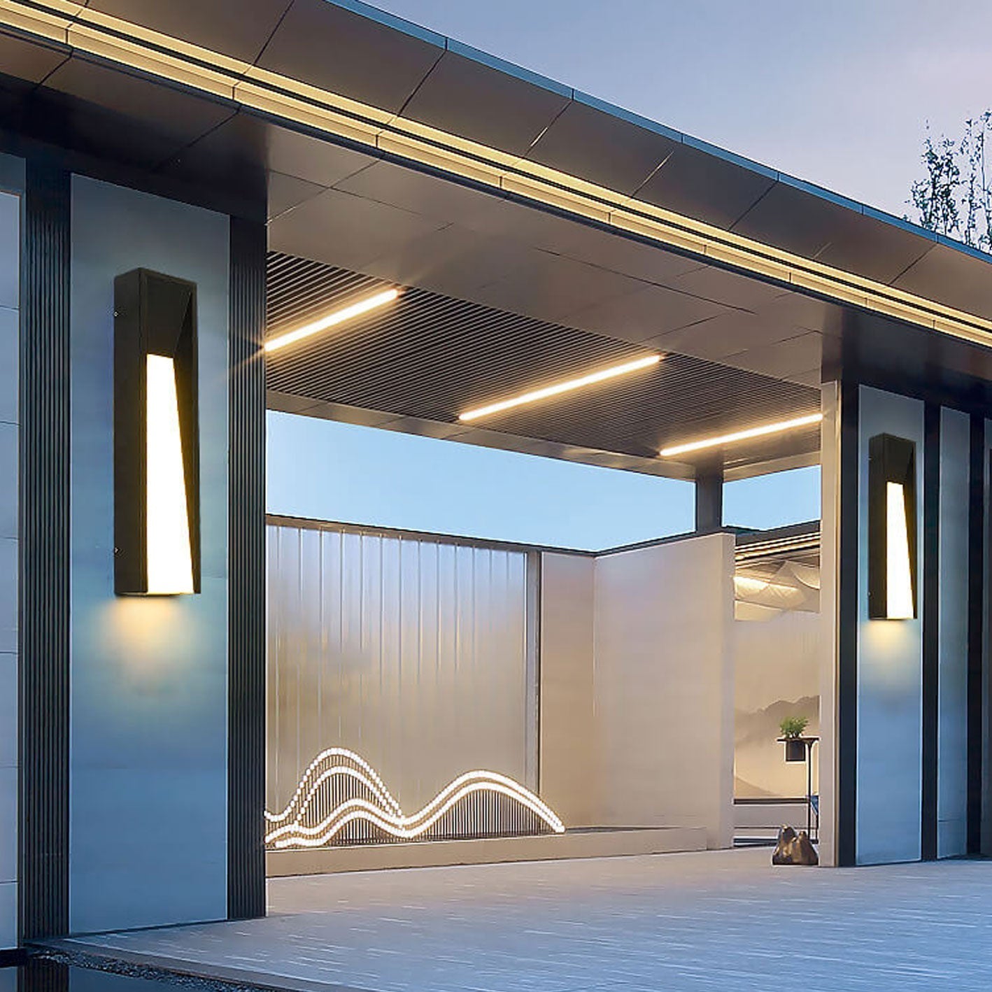 Wasserdichte Einfache Streifen Design LED Außen Wandleuchte Lampe | Brehn