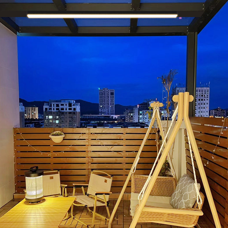 Moderner Minimalistischer Langer Rechteckiger Aluminium PC LED Einbau-Deckenleuchte Für Außenpatio | Brehn