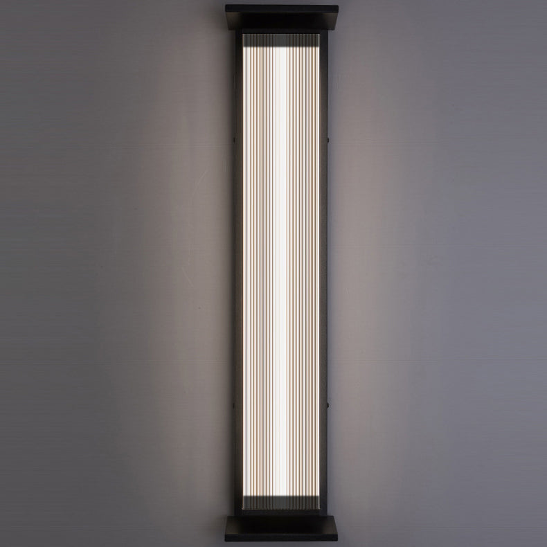 Wasserdichte, rechteckige LED-Wandleuchte aus Edelstahl und Acryl für die Terrasse