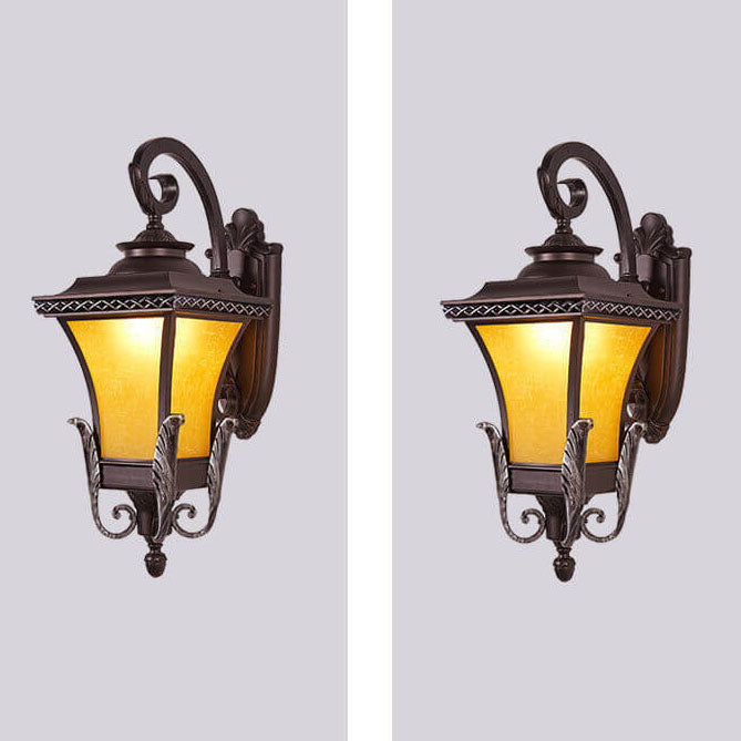 Europäisches Vintage Outdoor Quadrat Käfig Aluminium Glas 1-Licht Wandlampe | Brehn
