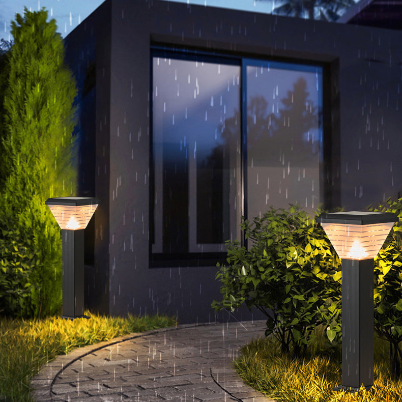Moderner Minimalistischer Quadratischer Zylinder Solar Wasserdichter ABS PC LED Außenleuchte Für Garten | Brehn