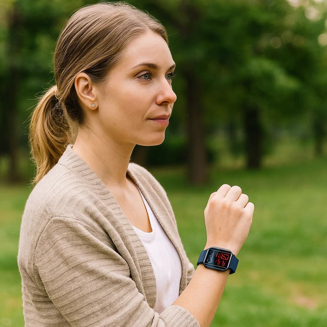 GlucoWell | Nicht-invasive Diabetes-Smartwatch – Blutzucker-Monitor – HD-Display – schmerzfreies Glukose-Tracking für Erwachsene Brehn