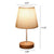 Brehn | Nordic Vintage Stoff Cone Massivholz LED Tischlampe