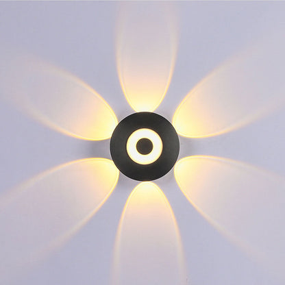 Moderne skandinavische LED-Wandleuchte mit rundem Aluminiumschirm für die Terrasse