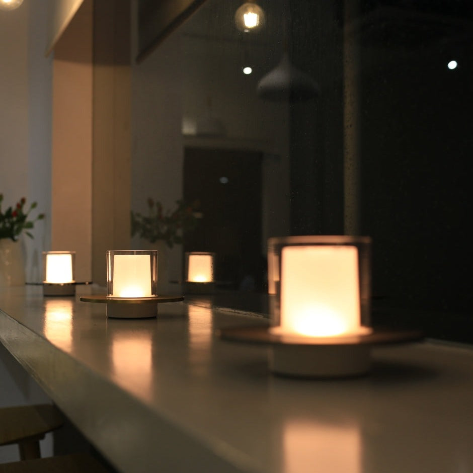 Glas Kerzen Tischlampe | Brehn