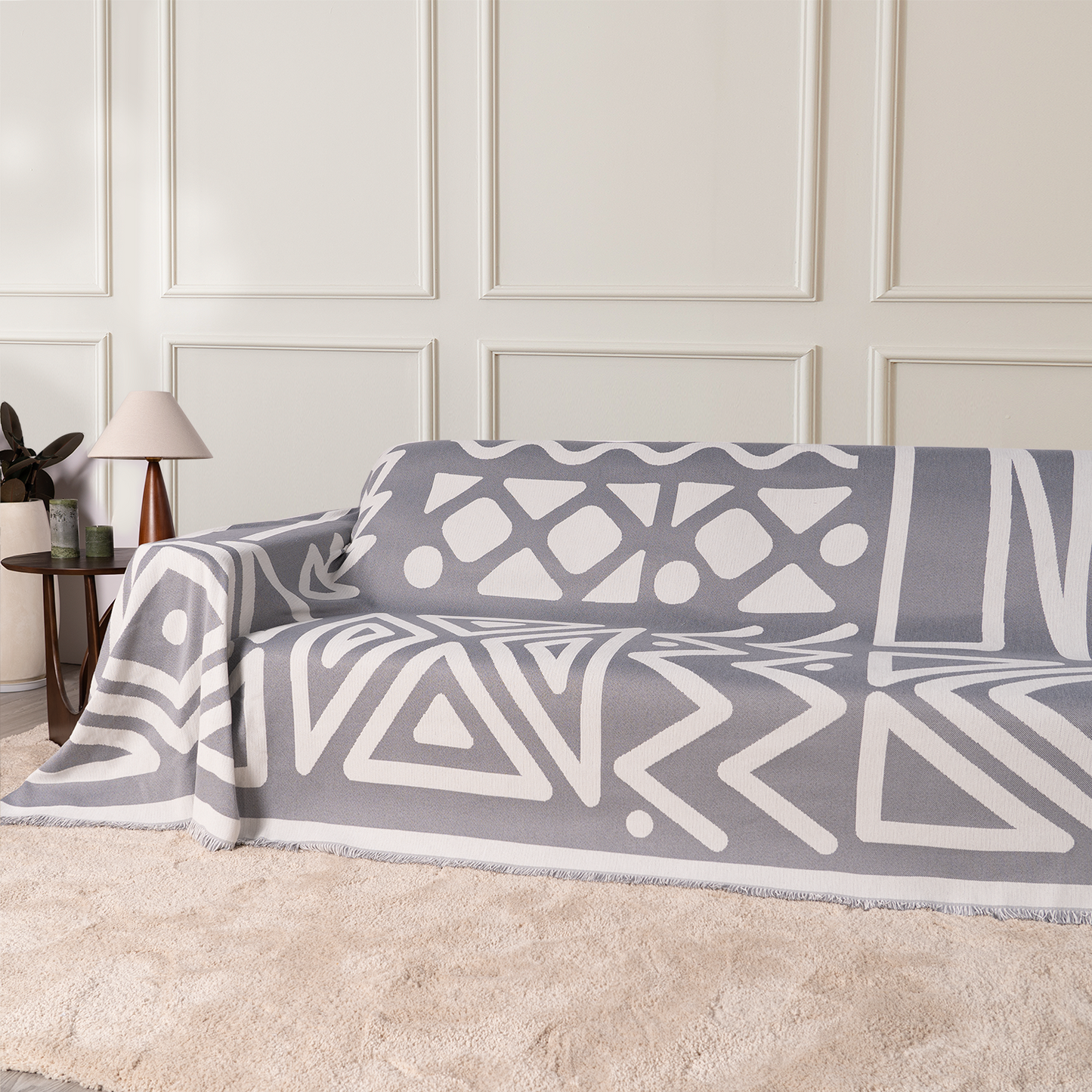 Geometrischer Boho-Stil Sofaüberzug - Modern, Stilvoll & Strapazierfähig Sofa Schutz | Brehn