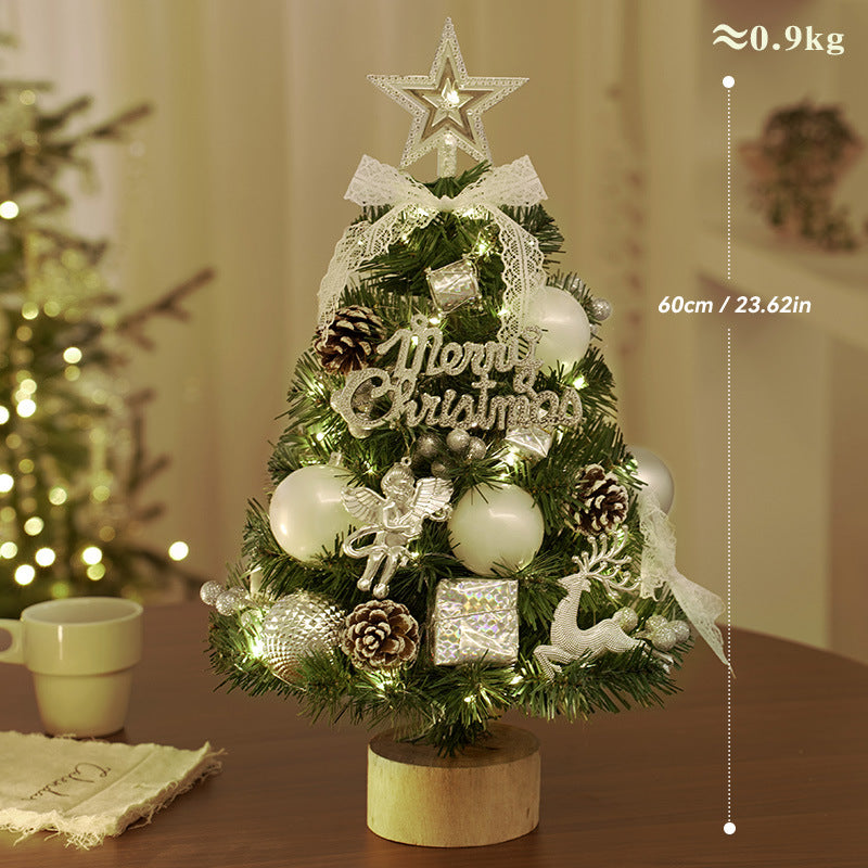 Mini-Weihnachtsbaum aus PVC mit Holzsockel