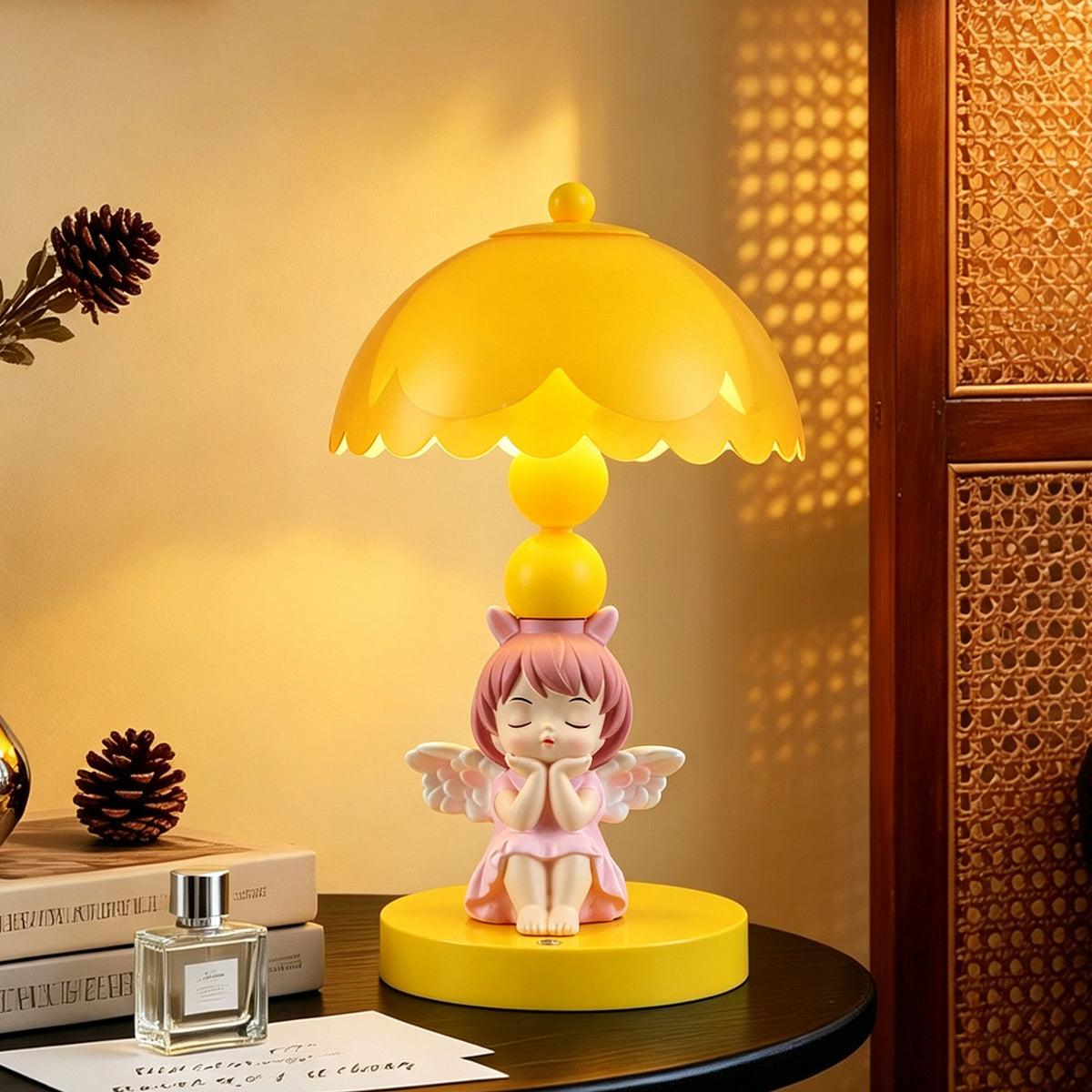 Engel-Tischlampe mit Farbwechsel