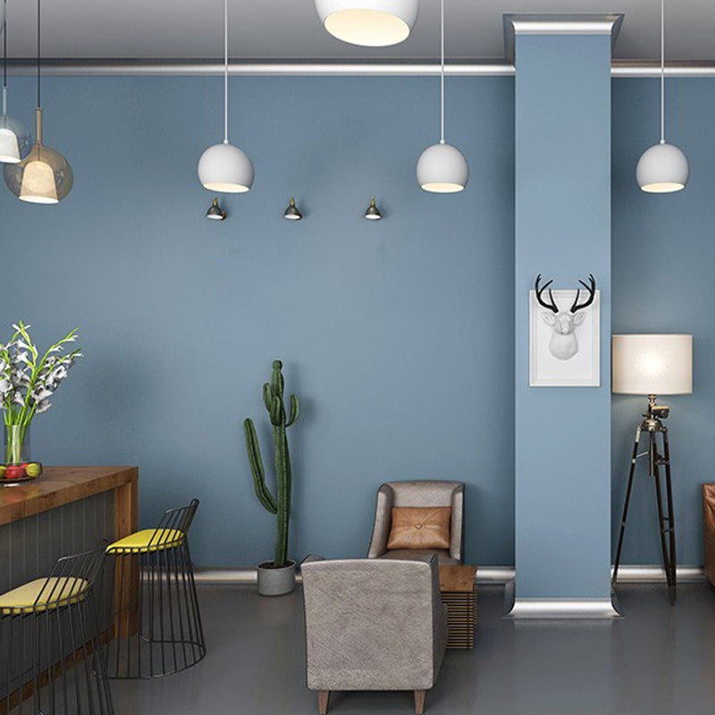 Brehn | Stick On Nordic Effen Behang Grijs-Blauw Makkelijk Peel Off Wandbekleding in Grijs-Blauw