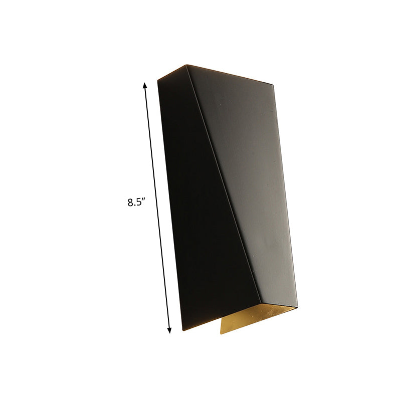 Simplistischer Stil Trapez-Wandwaschlicht Aluminium Warm/Weiß Beleuchtung LED Nachttisch-Wandleuchte in Schwarz/Weiß | Brehn