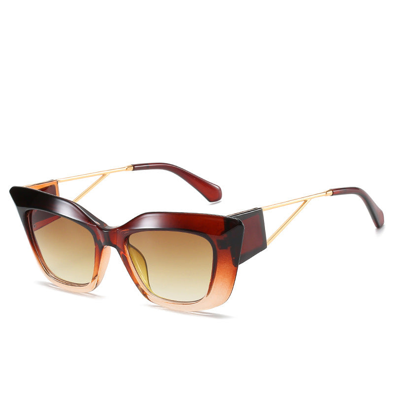 Übergroße Mode-Sonnenbrille mit einzigartigem geometrischem Rahmen Brehn