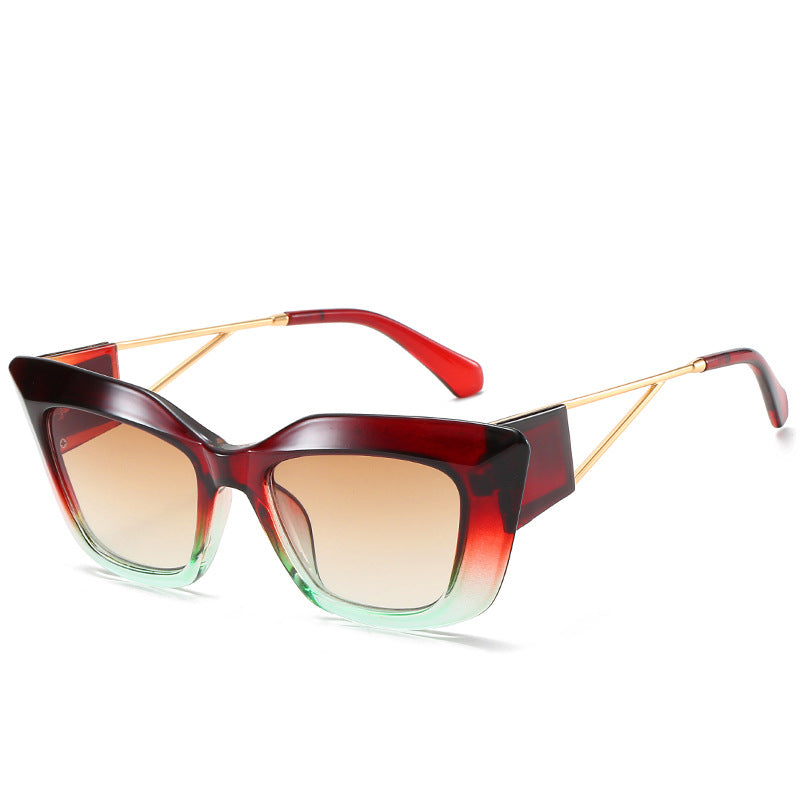Übergroße Mode-Sonnenbrille mit einzigartigem geometrischem Rahmen Brehn