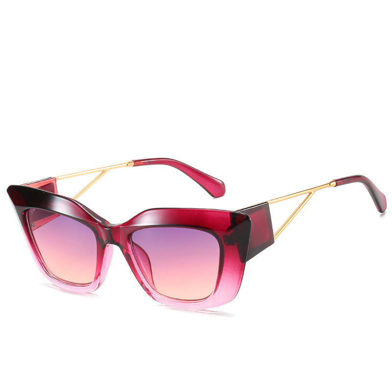 Übergroße Mode-Sonnenbrille mit einzigartigem geometrischem Rahmen Brehn
