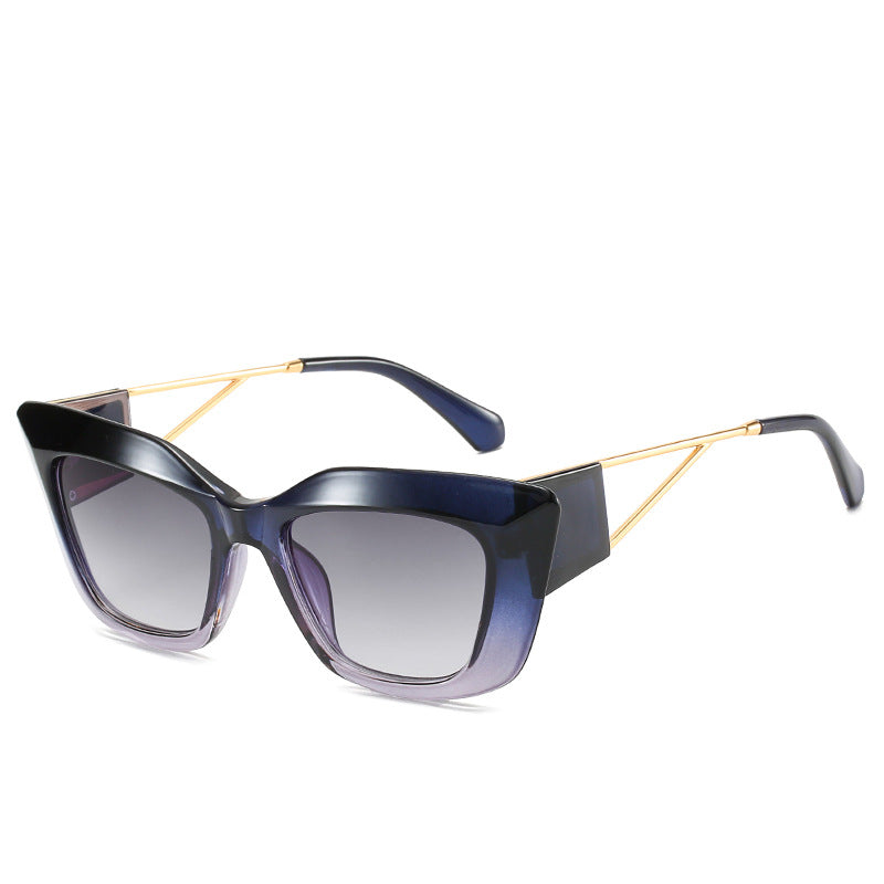 Übergroße Mode-Sonnenbrille mit einzigartigem geometrischem Rahmen Brehn