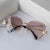 Damen extravagante Oversized-Sonnenbrille mit Perlverzierungen Brehn