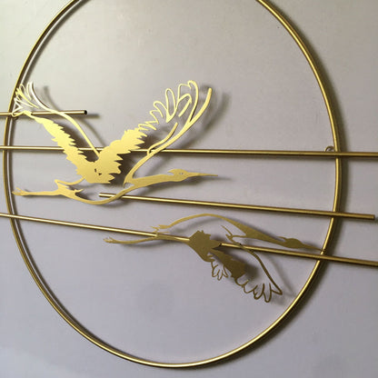 Elegante Metall Storch Wandkunst Brehn