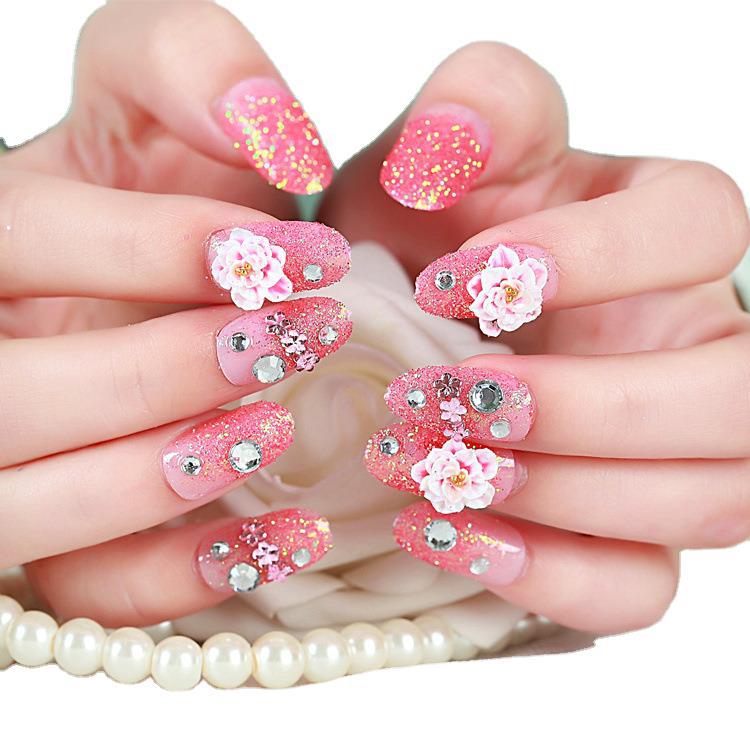 Glitter und Blumen Design Press-On Nagel Set