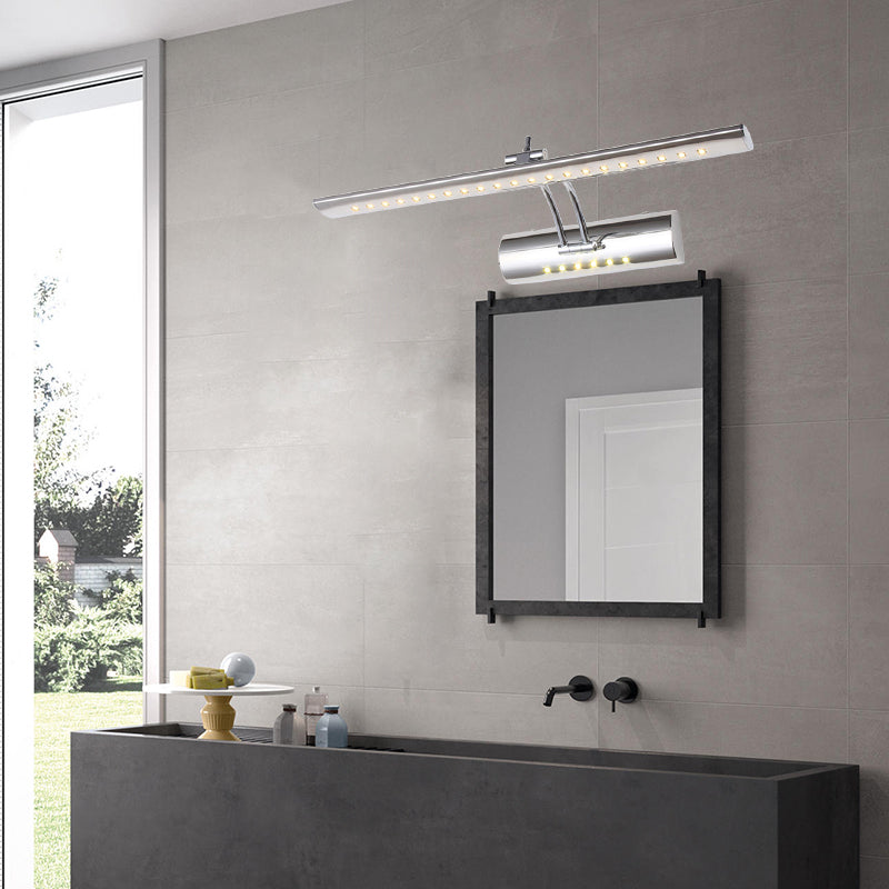 Nickelfinish lineare Wandleuchte zeitgenössisch 16"/21.5" Breite LED metallische Makeup-Beleuchtung in Weiß/warmem Licht