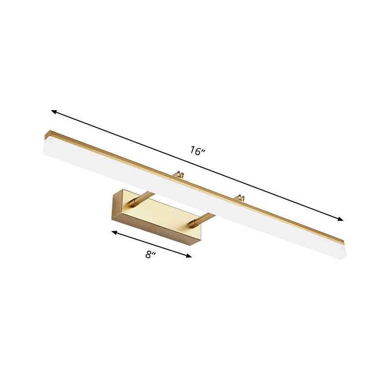 16"/19.5" W Rechte Wandlampe Beleuchtung Moderner Stil Acryl LED Badezimmer Waschbecken Leuchte in Gold, Warm/Weiß Licht | Brehn