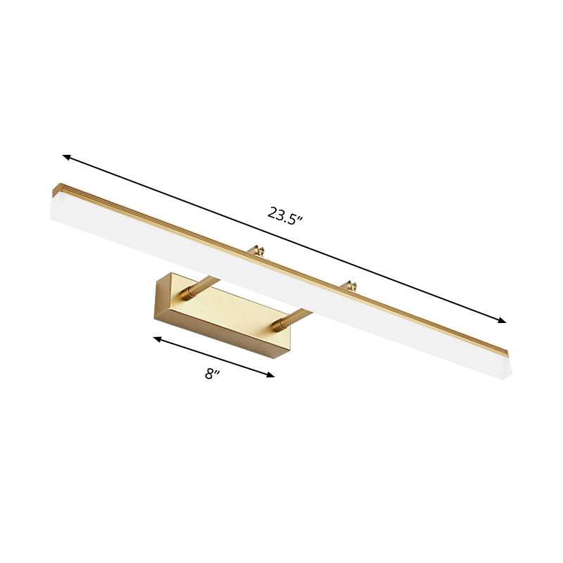 16"/19.5" W Rechte Wandlampe Beleuchtung Moderner Stil Acryl LED Badezimmer Waschbecken Leuchte in Gold, Warm/Weiß Licht | Brehn