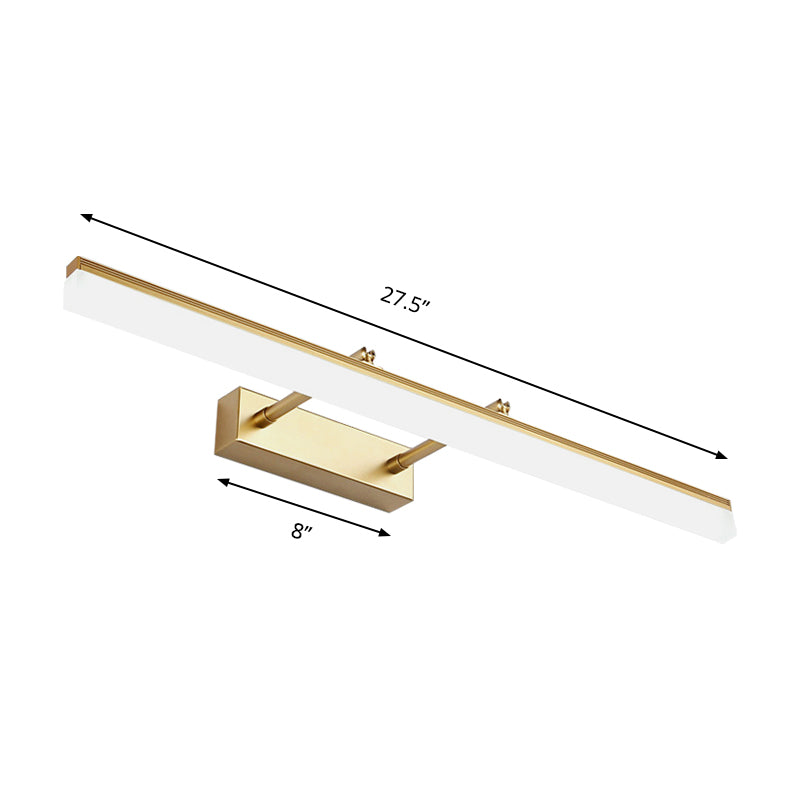 16"/19.5" W Rechte Wandlampe Beleuchtung Moderner Stil Acryl LED Badezimmer Waschbecken Leuchte in Gold, Warm/Weiß Licht | Brehn