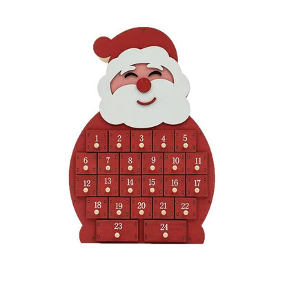Weihnachts-Adventskalender aus Holz, 24 Fächer