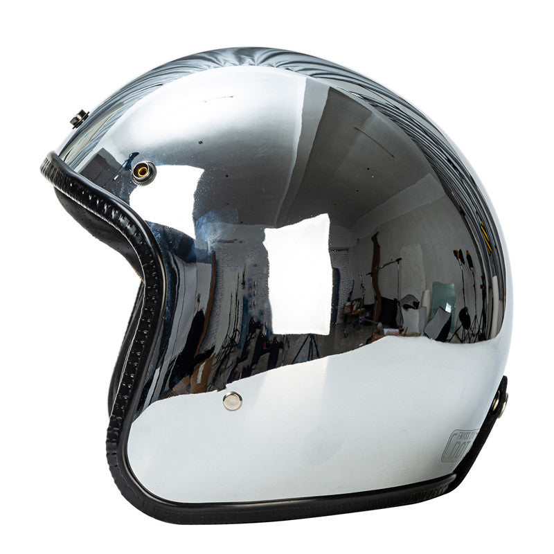 Retro Chrome Motorradhelm Brehn