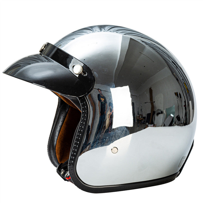 Retro Chrome Motorradhelm Brehn