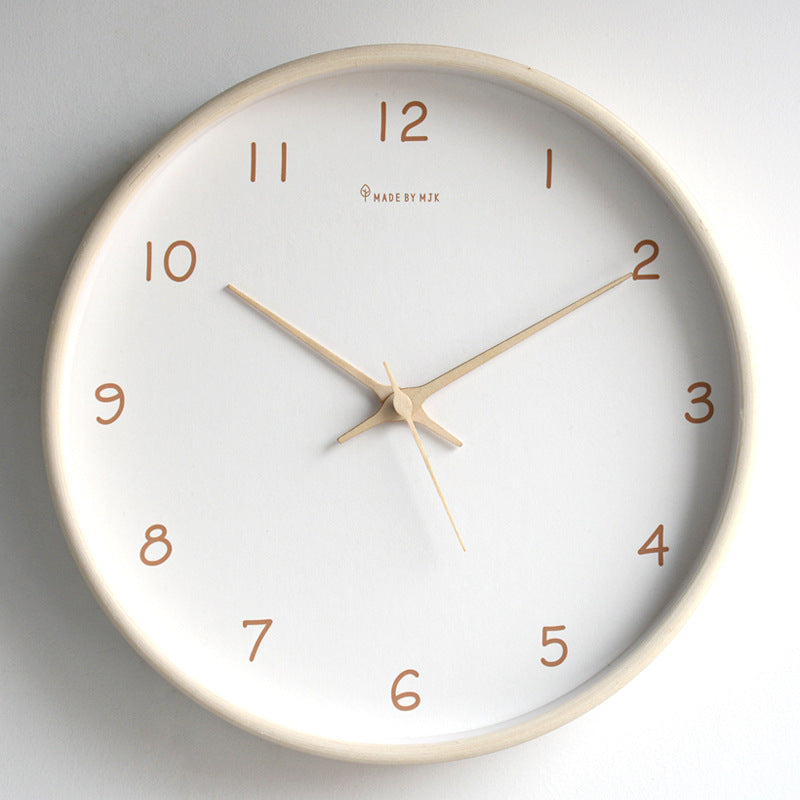 Brehn | Schlichte analoge Massivholz-Wanduhr für Zuhause – zeitlos und elegant!